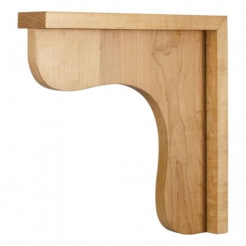 One 2-1/2&#034; X 12&#034; X 12&#034; Traditional Wood Bar Bracket Corbel, Species: Rubberwood