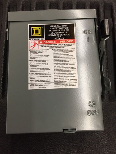 SQUARE  D 30 AMP Disconnect NEW IN BOX  DU221RBUP RAINPROOF TYPE 3r ENCLOSURE