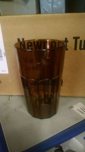 (36)   CAMBRO 14 OZ. Newport TUMBLERS, 36PK  model# nt14153   AMBER