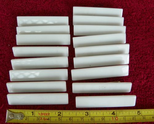 Lot of 17 White Plastic Blank 7/16&#034; x  2 1/4&#034; Name Badges Tags Vintage Estate