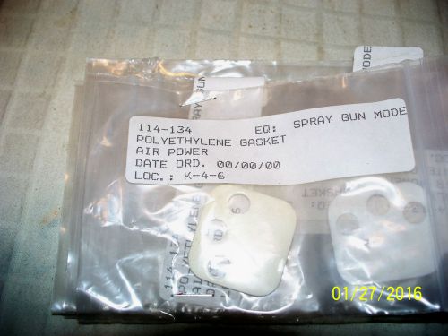 X 5 graco paint spray gun polyethylene bottom gasket 114134 /  114-134 nos for sale