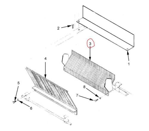 Berkel bread slicer mb series bread rack-stationary #3a-07324-10c part#3 for sale