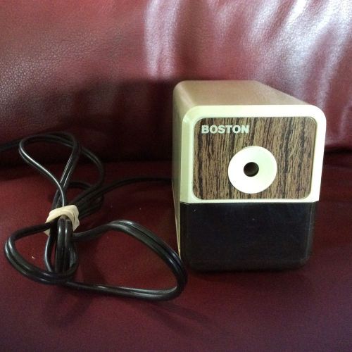 Hunt Boston Model 18 296A Electric Pencil Sharpener Made in USA &#034;Wood Grain&#034;