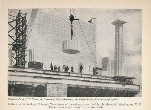 1928 print lincoln memorial colorado yule drum stone - original historic sky for sale