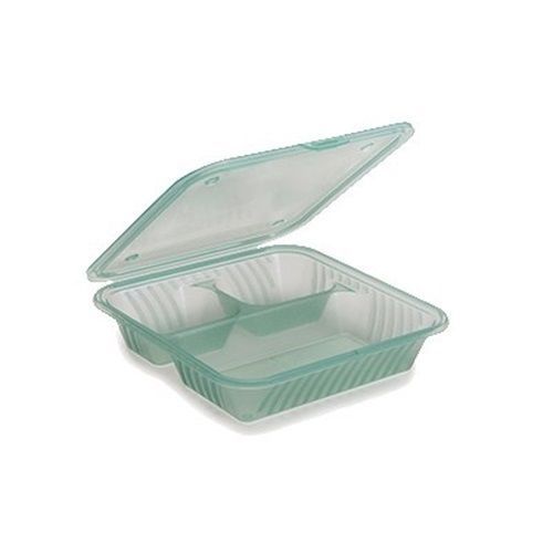 GET Enterprises EC-16-JA Eco-Takeouts 9&#034; x 9&#034; Jade Flat Top 3-compartment...