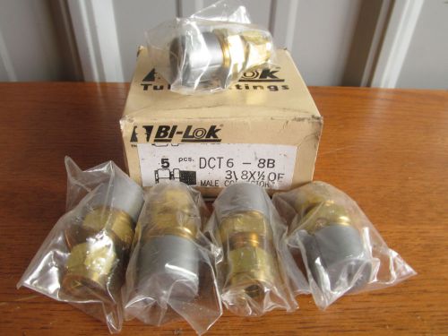 Lot of 5 bi-lok tube fittings male connector 3/8 x 1/2 mpt #dct 6-8b (rw-74) for sale