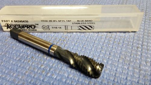 ACCUPRO 7/16-14 UNC, 3 Flute, Oxide Coated, Vanadium HSS Spiral Flute Tap