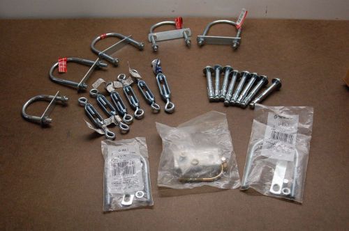 24-Piece Lot of (8) U-Bolts - (8) Lag Bolts - (6) Turnbuckle Eye/Eye Connectors