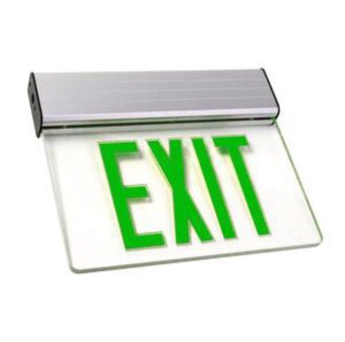 Edge Lit LED Exit Sign Double Face Battery Backup 120/277V