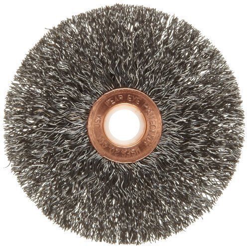 Weiler Copper Center Wire Wheel Brush, Round Hole, Steel, Crimped Wire, 3&#034; Wire