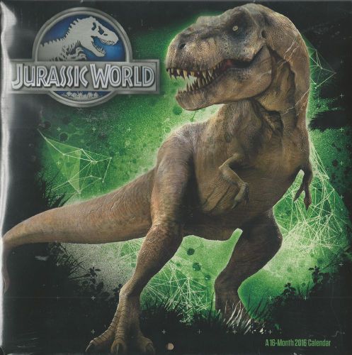 2016 jurassic world 16 month wall calendar new in shrink wrap for sale