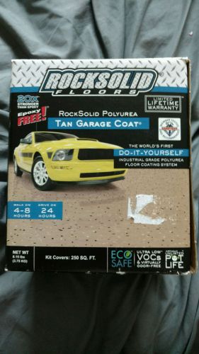 RockSoild floors Polyurea Tan Garage Coat paint 20x strong then epoxy 250 sq ft