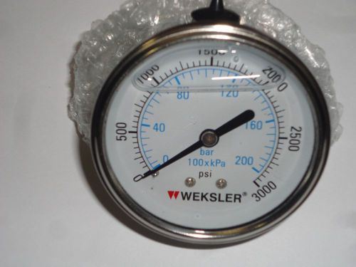 NIB Weksler BY12YPP4CW 2 1/2&#034; 3000PSI Gauge