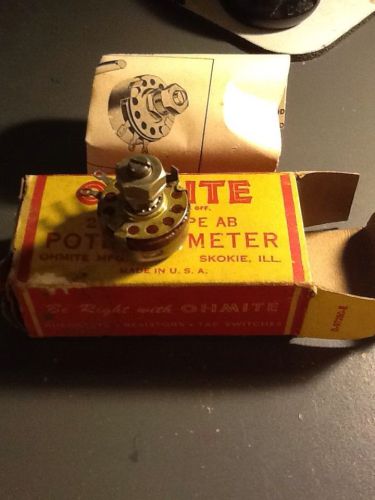 OHMITE POTETIOMETER 50000 OHMS 2 WATT TYPE AB CATALOG CLU-5031 Locking