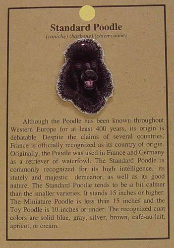 STANDARD POODLE  DOG HAT PIN LAPEL PINS FREE SHIP