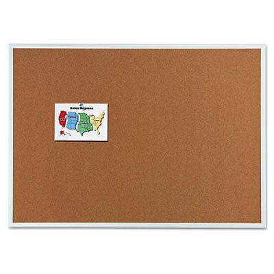 Classic Cork Bulletin Board, 72 x 48, Silver Aluminum Frame, Sold as 1 Each