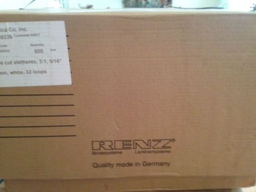 Renz Premium 5/16&#034; White 3:1 Twin Loop Ring Wire - 600 per box