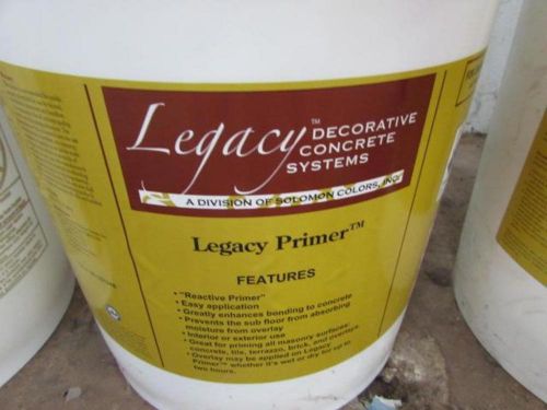 brand new 5-Gallon Bucket of Legacy concrete Primer solomon colors division