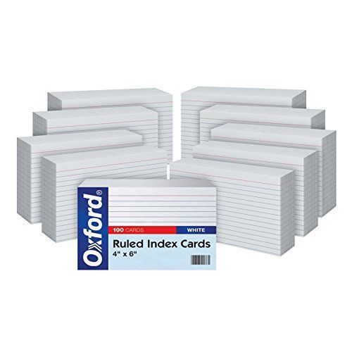 Oxford Ruled Index Cards, 4&#034; x 6&#034;, White, 10 Packs of 100 41