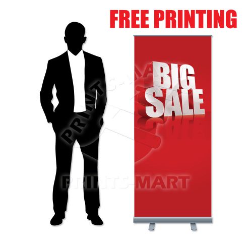 24&#034; trade show display retractable roll up banner stand free w60xh160cm printing for sale