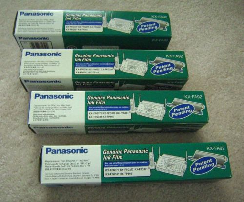 Lot of 4 Boxes, Genuine Panasonic KX-FA92 Ink Film (Two 114-ft Rolls/Box)