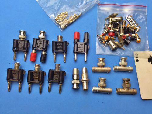 Pomona &amp; Tektronix HUGE LOT banana &amp; tee adapters etc 1441/U 1270 1286 1686 9120