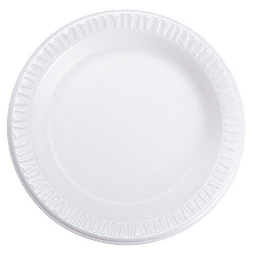 DART 6PWC 6&#034; Foam Plate, Concorde Non-Laminated Foam Dinnerware, White