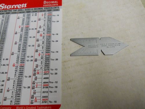 Starrett  #391 Center Gage 60 degree American National.  new w/pocket chart