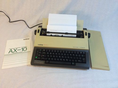 Brother Typewriter  Electronic Model AX10 Works Great Includes Manual