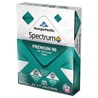 Spectrum Premium 96 Inkjet/Laser Paper, 24lb, 8 1/2 x 11, White, 1500 Sht/Carton