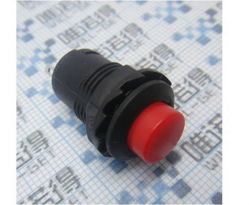 Red Cap Self-locking Mini Push Button Switch AC 250V 1.5A DS-428