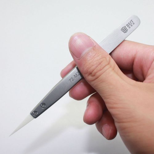 BST-72-MZ Stainless Steel Ceramic Tweezers Nipper Tool Removable Ceramic Head