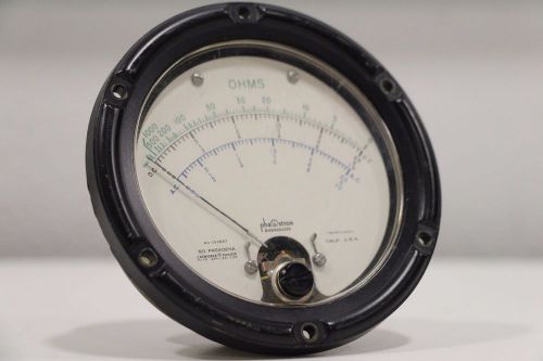 Vintage Phaostron OHMS AC DC 40-013857 Pasadean Ruggedized Gauge Meter