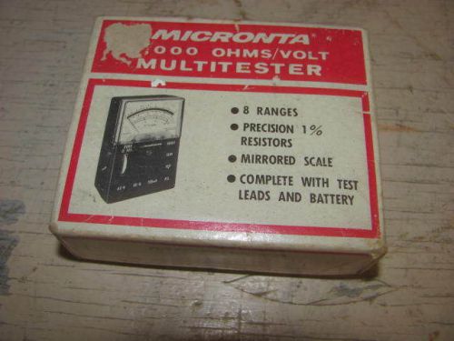 VINTAGE MICRONTA 1,000 OHMS VOLT MULTITESTER TESTER 8 RANGES 22-027A