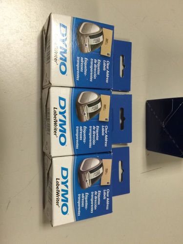 Lot Of Three DYMO Address Labels, 3-1/2 x 1-1/8, Clear, 130/Box 30254