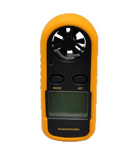 Lcd digital anemometer air wind speed scale gauge meter thermometer yellow for sale