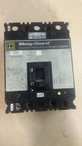 SQUARE D MAG-GARD FAL3603015M CIRCUIT BREAKER 3 POLE 30 AMP USED