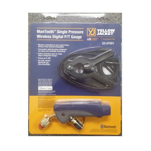 Yellow jacket 67001 mantooth single pressure wireless digital p/t gauge - new! for sale