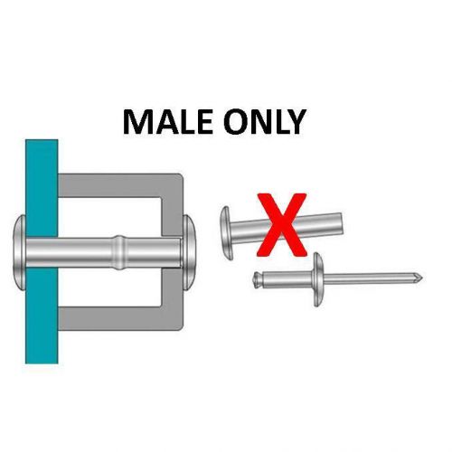 ABS6SAC HUCK, AUTOCLAMP RIVET 1/4, MALE ALU/STL -12 &amp; -14 GRIP