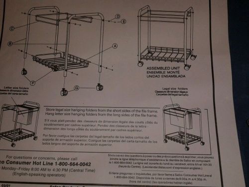 Safco Mobile Desk-Side File Model #5224BL, Black