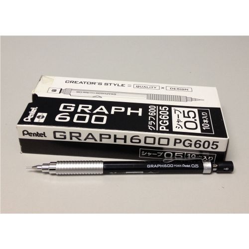 Pentel Graph600 PG605 0.5mm Mechanical Drafting Pencil Bulk Pack (10pcs) - Black