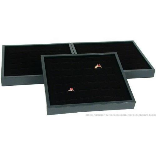 3 36 slot black ring display tray for sale