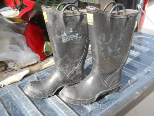 Vintage Ansi 1967 - 75 Servus Fire Fighhter Fireman&#039;s Steel Toed Rubber Boots 11