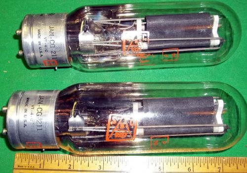 (2) Used Matched GE JAN-CG-211 VT-4-C Triode Test GREAT Amplitrex AT1000 PHOTOS!