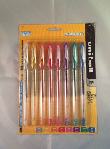 UNI-BALL- 70788 - SPARKLING COLORS- GEL MEDIUM POINT - 8 COLORS PER PACKAGE