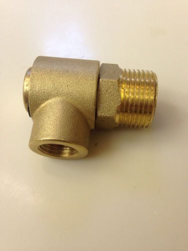 MTM 90° Hose Reel Swivel Brass 3/4&#034; M x 3/8&#034; F, 4000 PSI