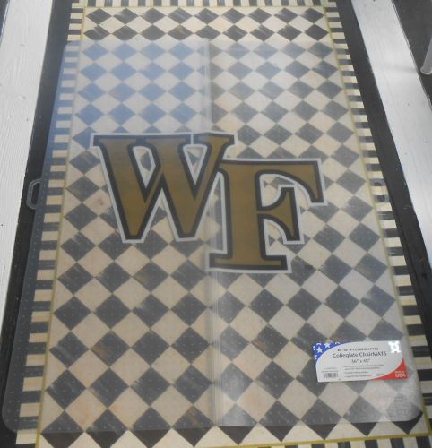 WAKE FOREST W F  COLLEGIATE  Chair Mat -Hard / ,Carpeted Floor- 36 X 48