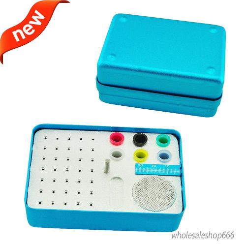 Dental Care Aluminium Bur Holder Autoclave Disinfection Box Blue Color 35 Holes