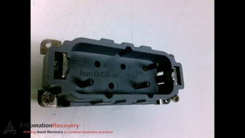 HARTING HAN 6 HSB-STI INDUSTRIAL CONNECTOR 6 PIN 600V 35A, SEE DESC