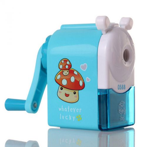 Great Blue Pencil Sharpener Hand Sharpening Cute Cartoon Manual School Kids HFCA